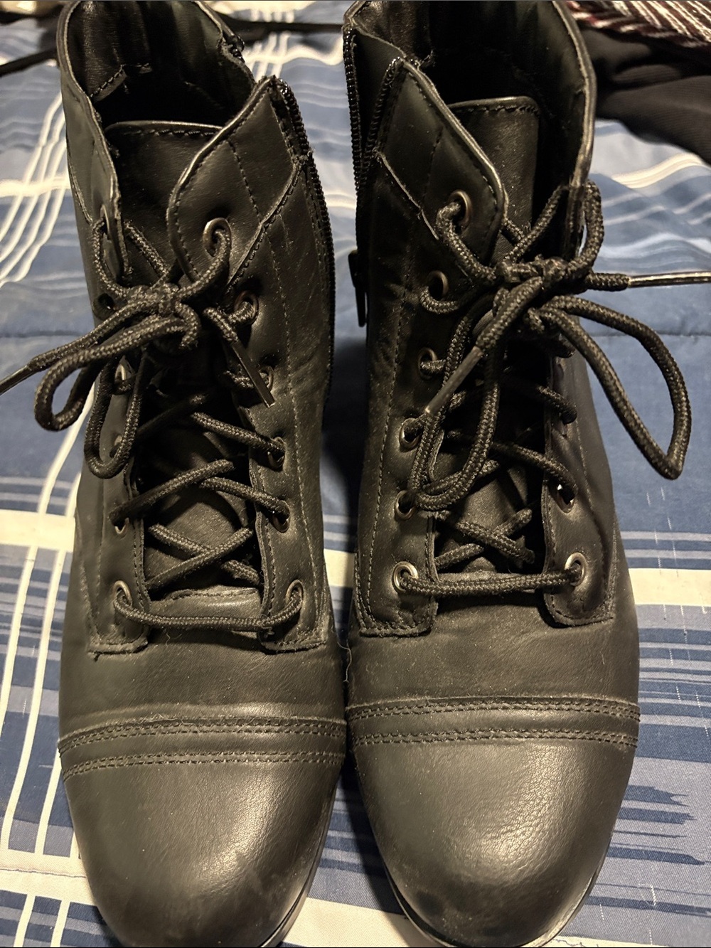 Women's Black Lace-Up Ankle Boots